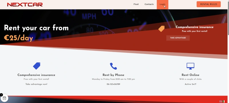 NEXTCAR: Car Rental Website