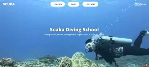 Scuba e-commerce website for courses and trips